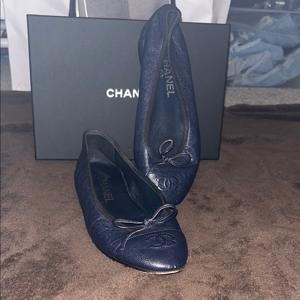 Chanel Women's Navy Ballet Flats